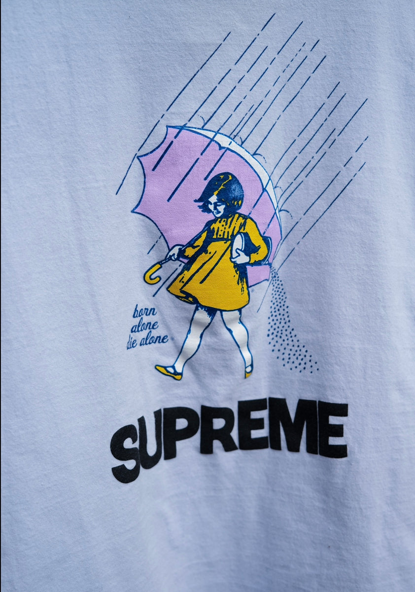 old Supreme Die Alone Tシャツ Morton Salt Vintage Supreme Morton Salt Born Alone Die Alone Art 2010
