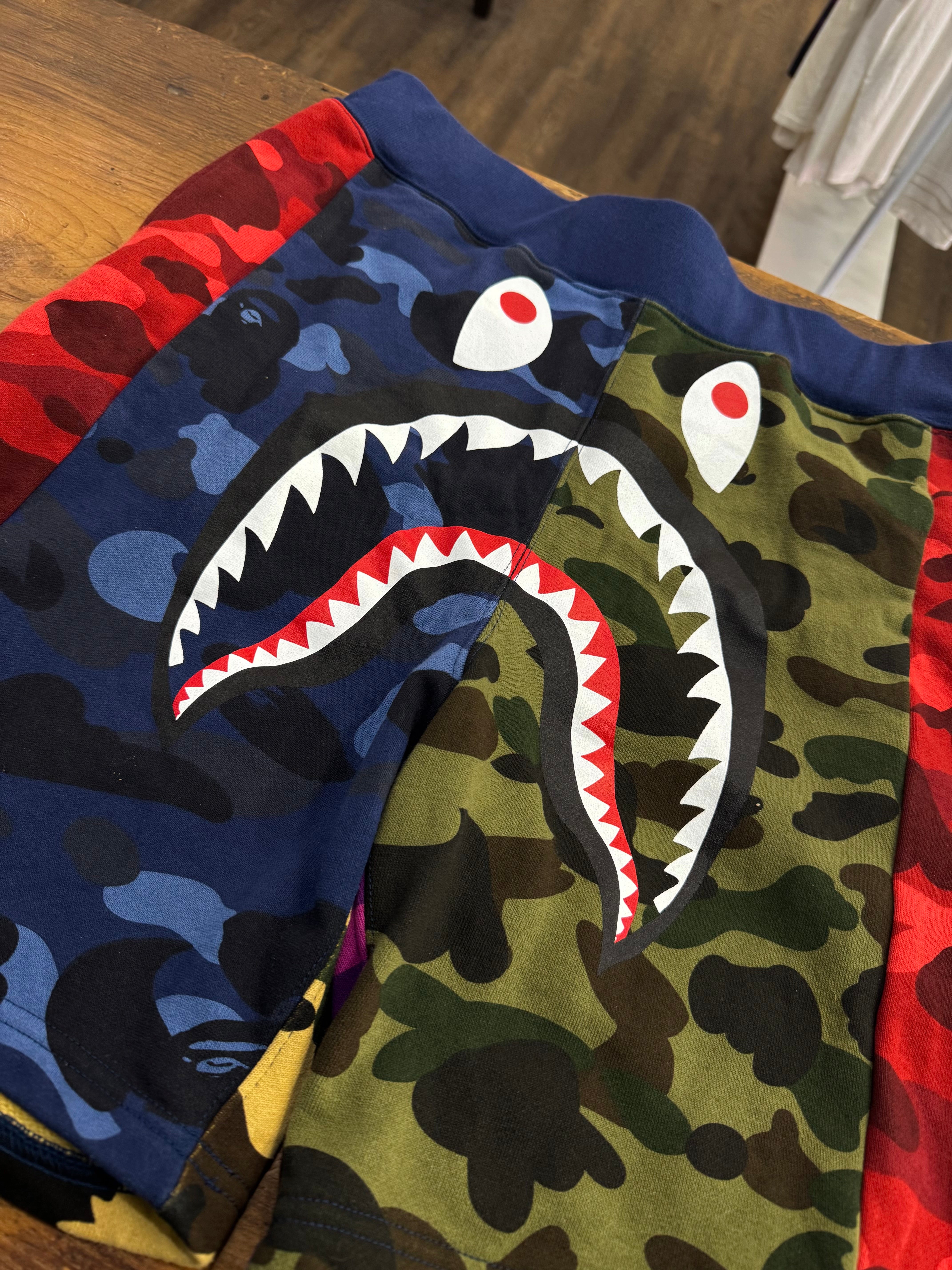 Bape Mix Camo Shark Shorts -