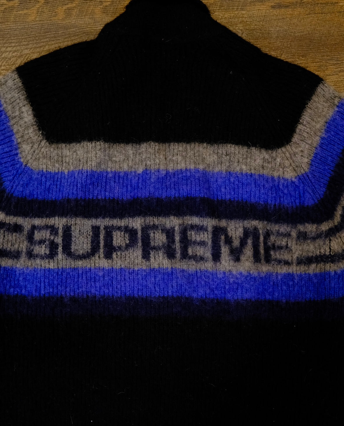 Supreme Brushed Wool Zip Up Sweater -