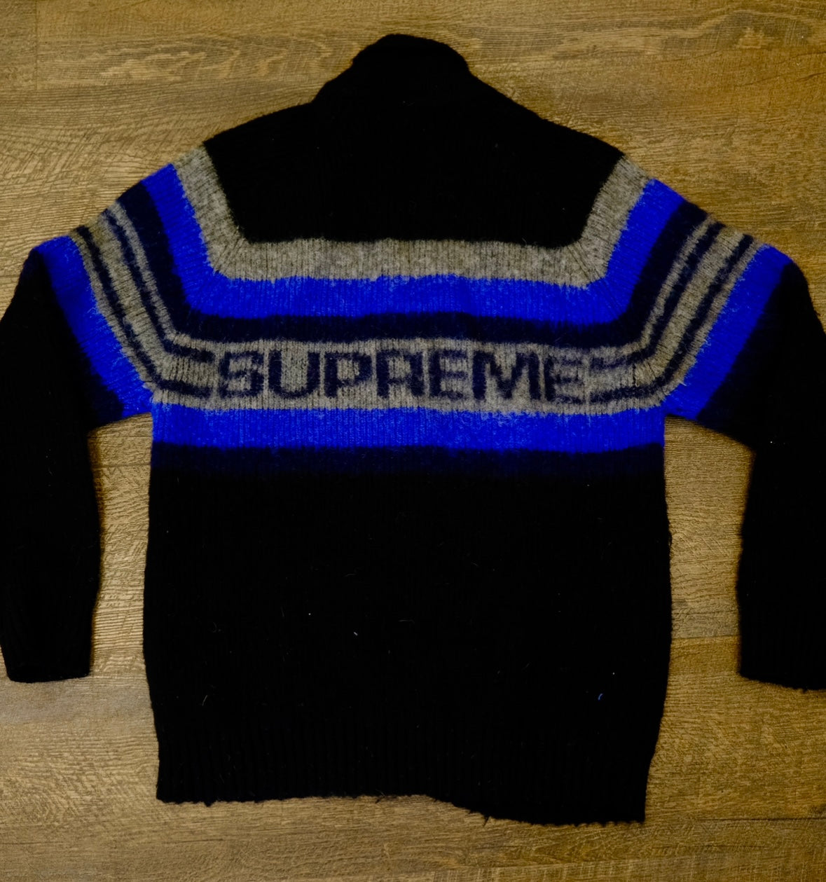 Supreme Brushed Wool Zip Up Sweater -