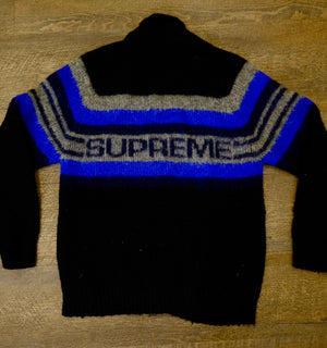Supreme Brushed Wool Zip Up Sweater -