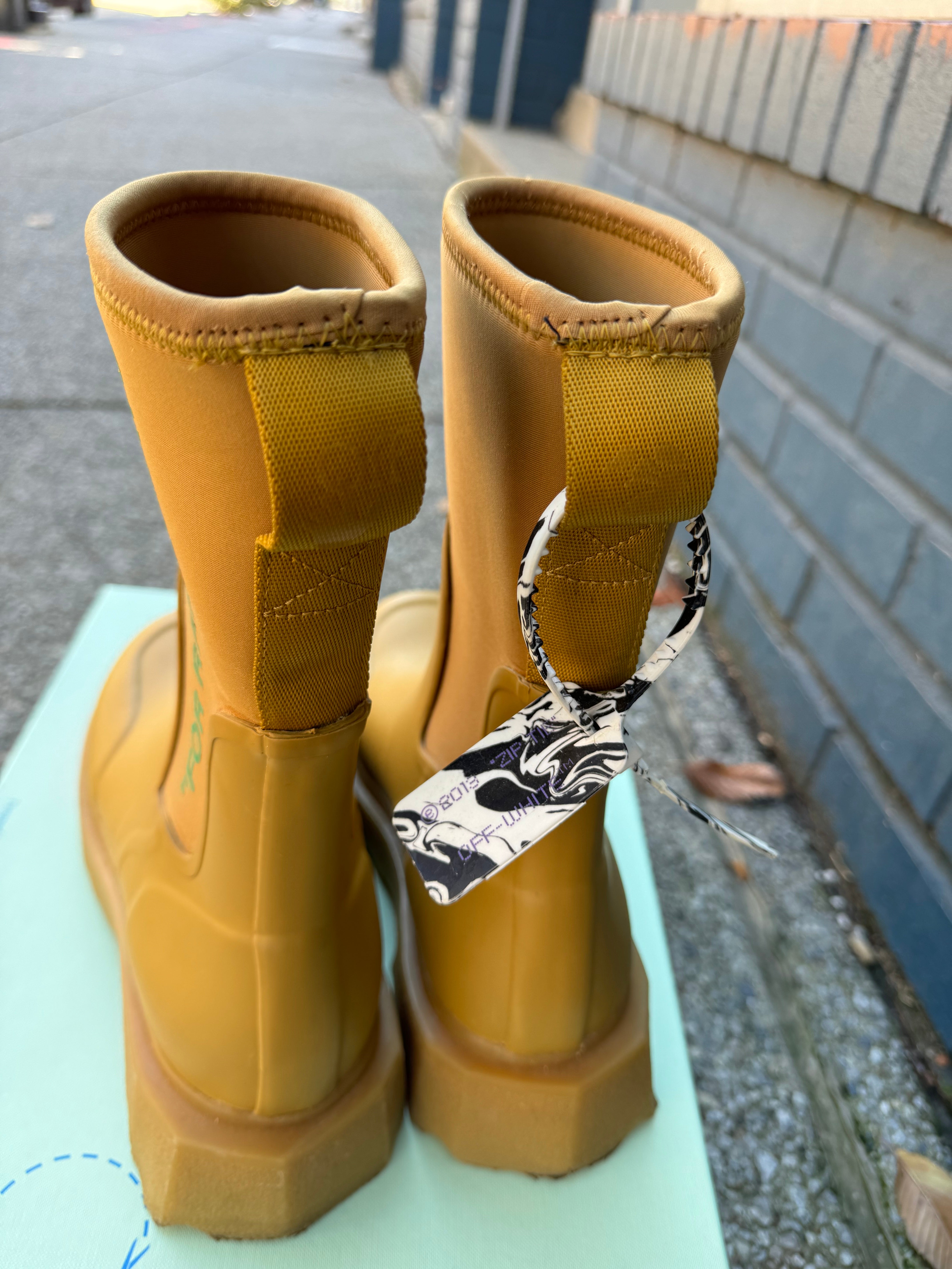 OFF-WHITE “For Rainy Days” Rain Boots - Size 38