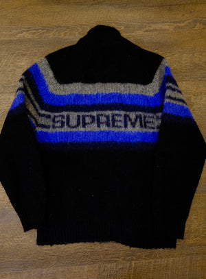 Supreme Brushed Wool Zip Up Sweater -