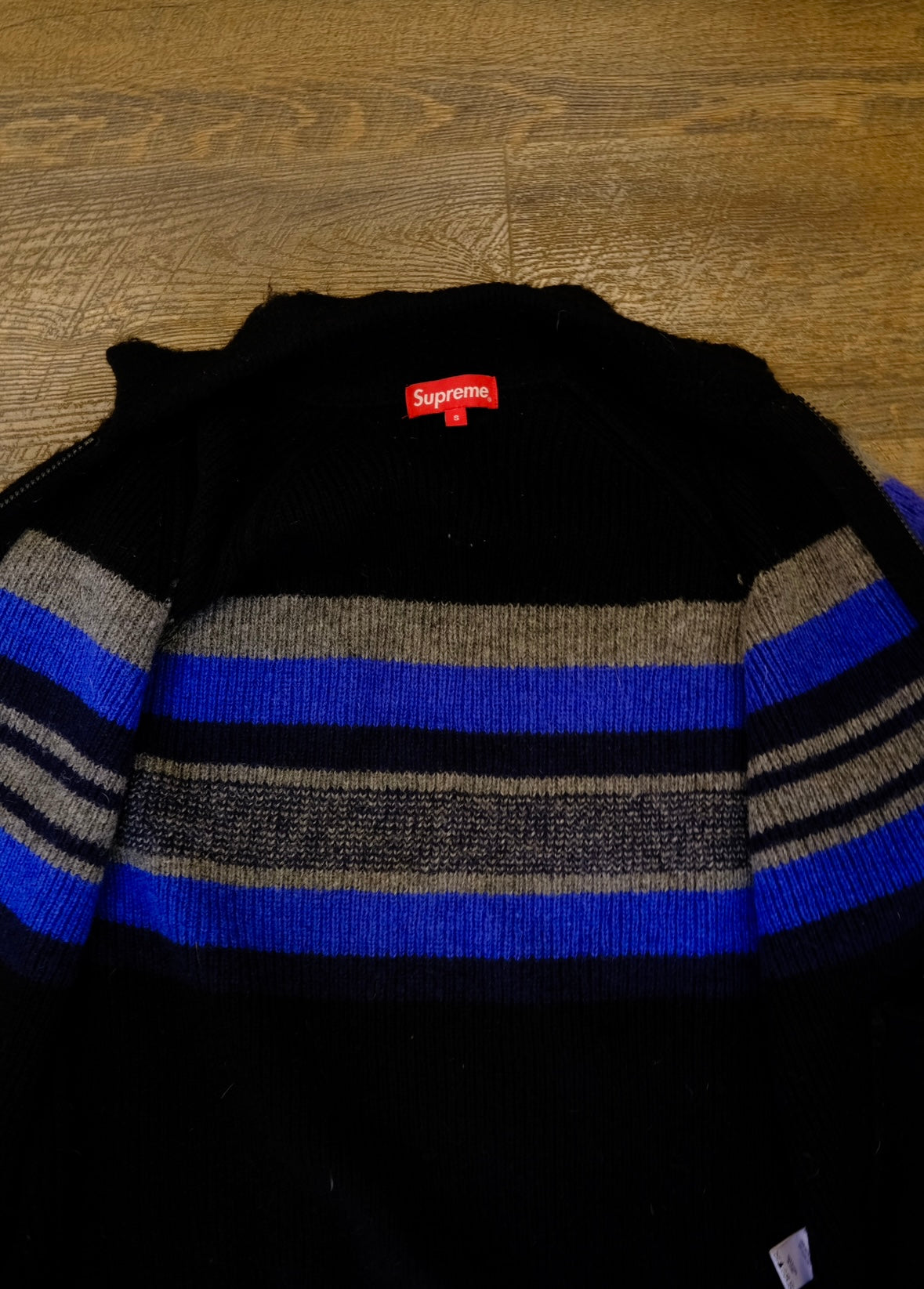 Supreme Brushed Wool Zip Up Sweater -