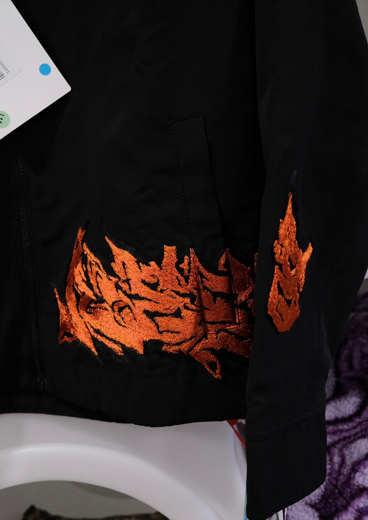 Off-White embroidered motif zipped Jacket -