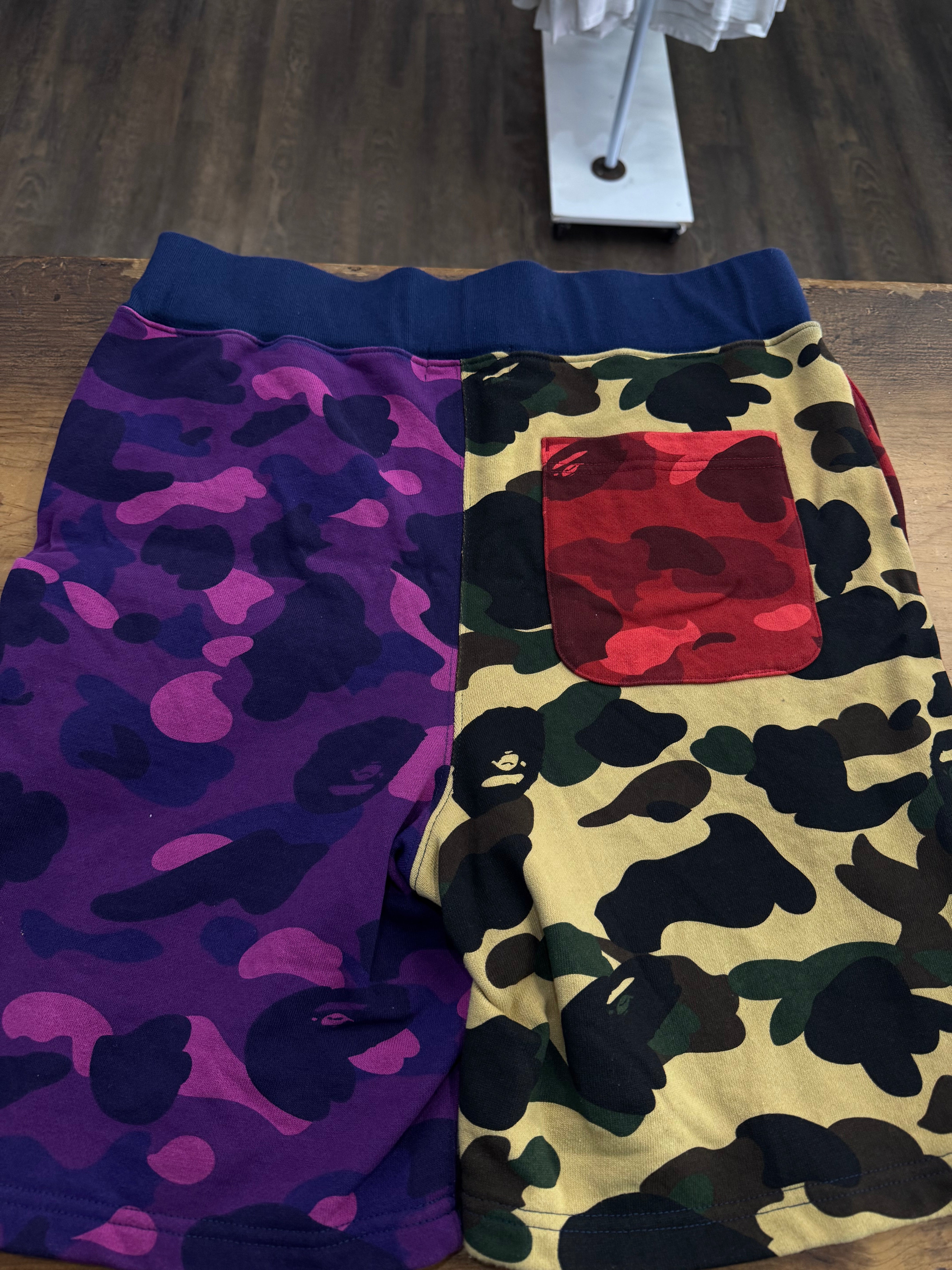 Bape Mix Camo Shark Shorts -