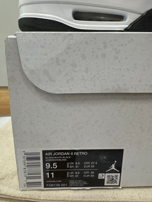 Air Jordan 4 “White Thunder” Size 9.5 -