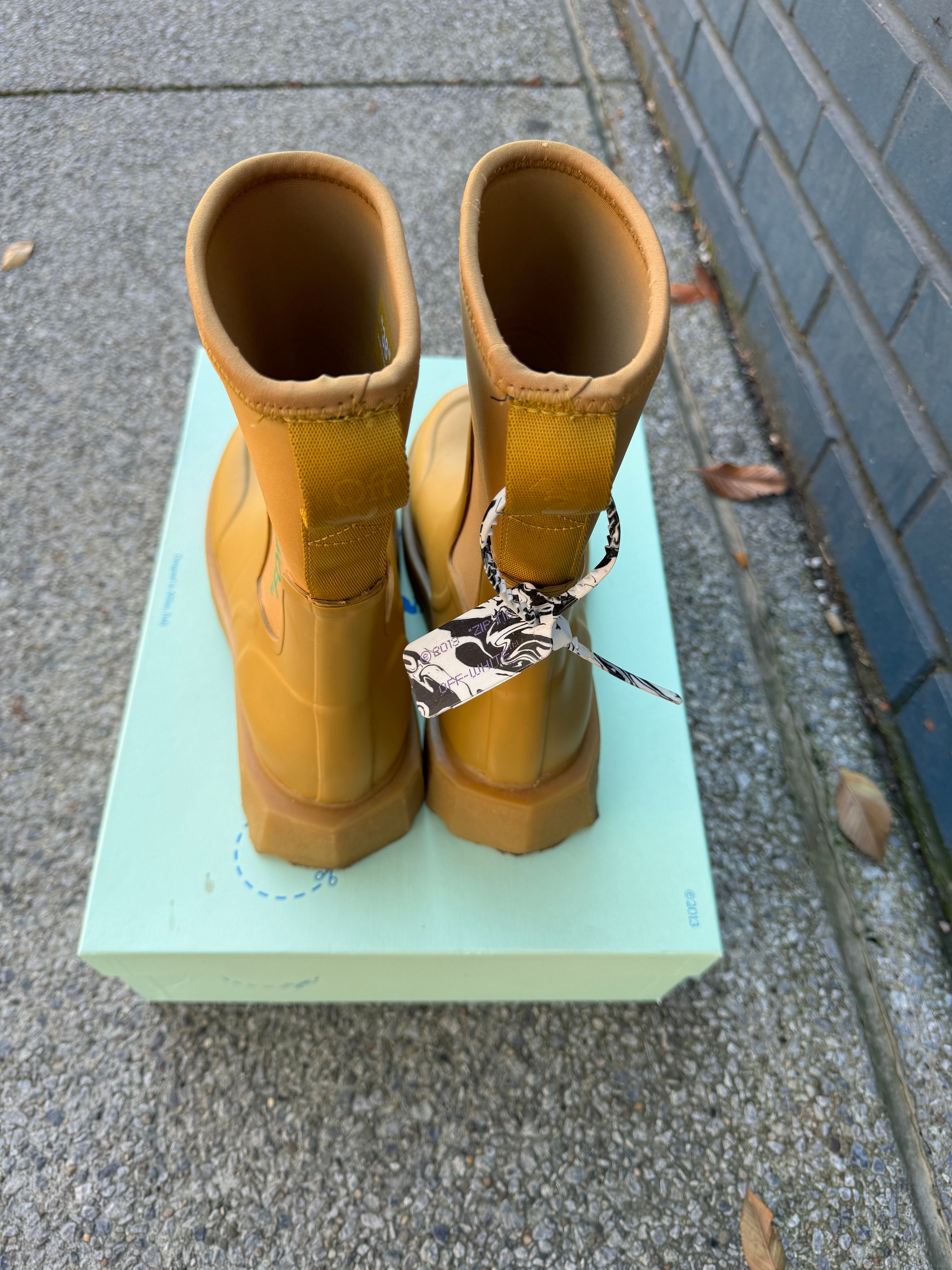 OFF-WHITE “For Rainy Days” Rain Boots - Size 38