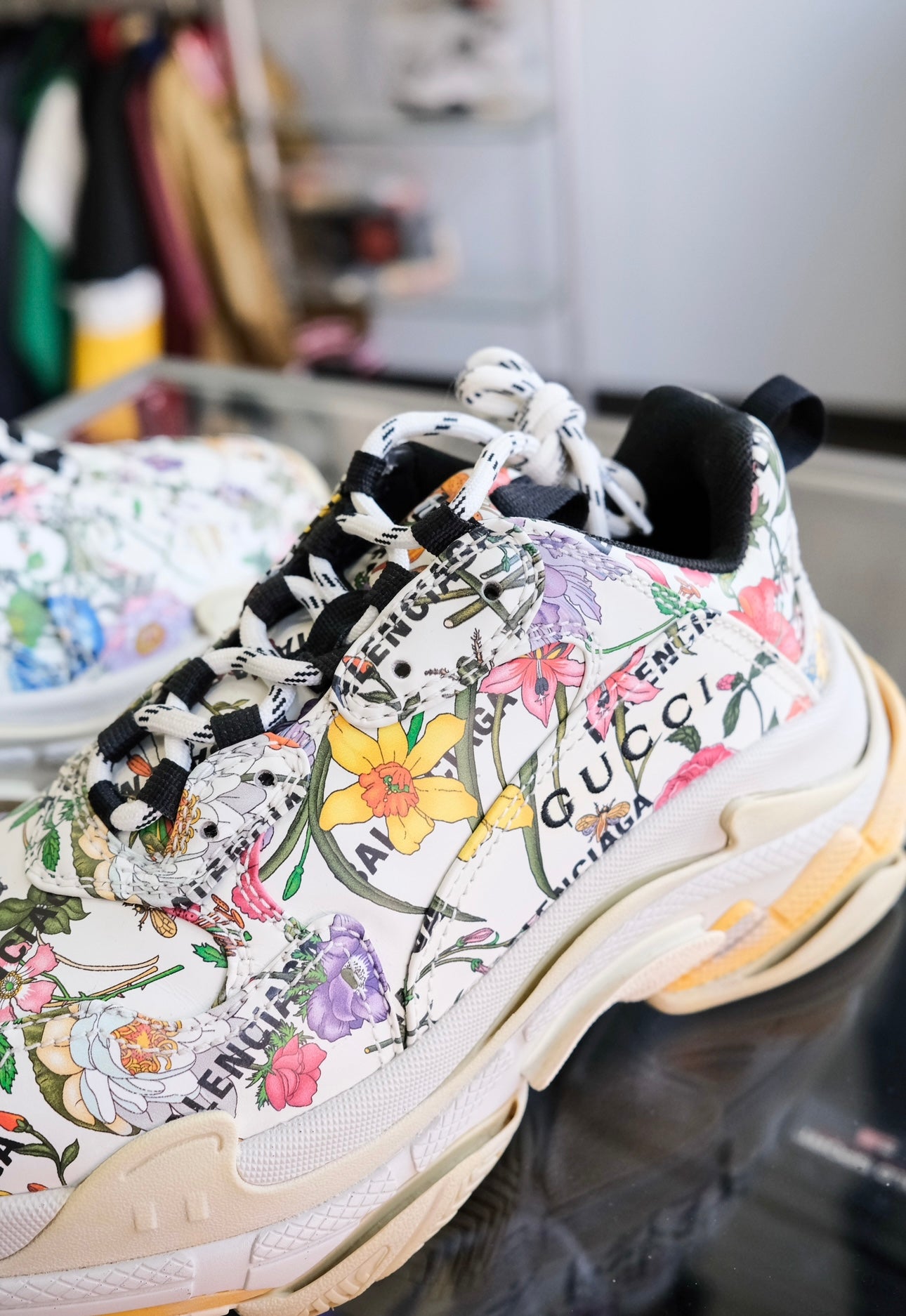 Gucci x Balenciaga “The Hacker Project” Floral Print Triple S / Size 9W