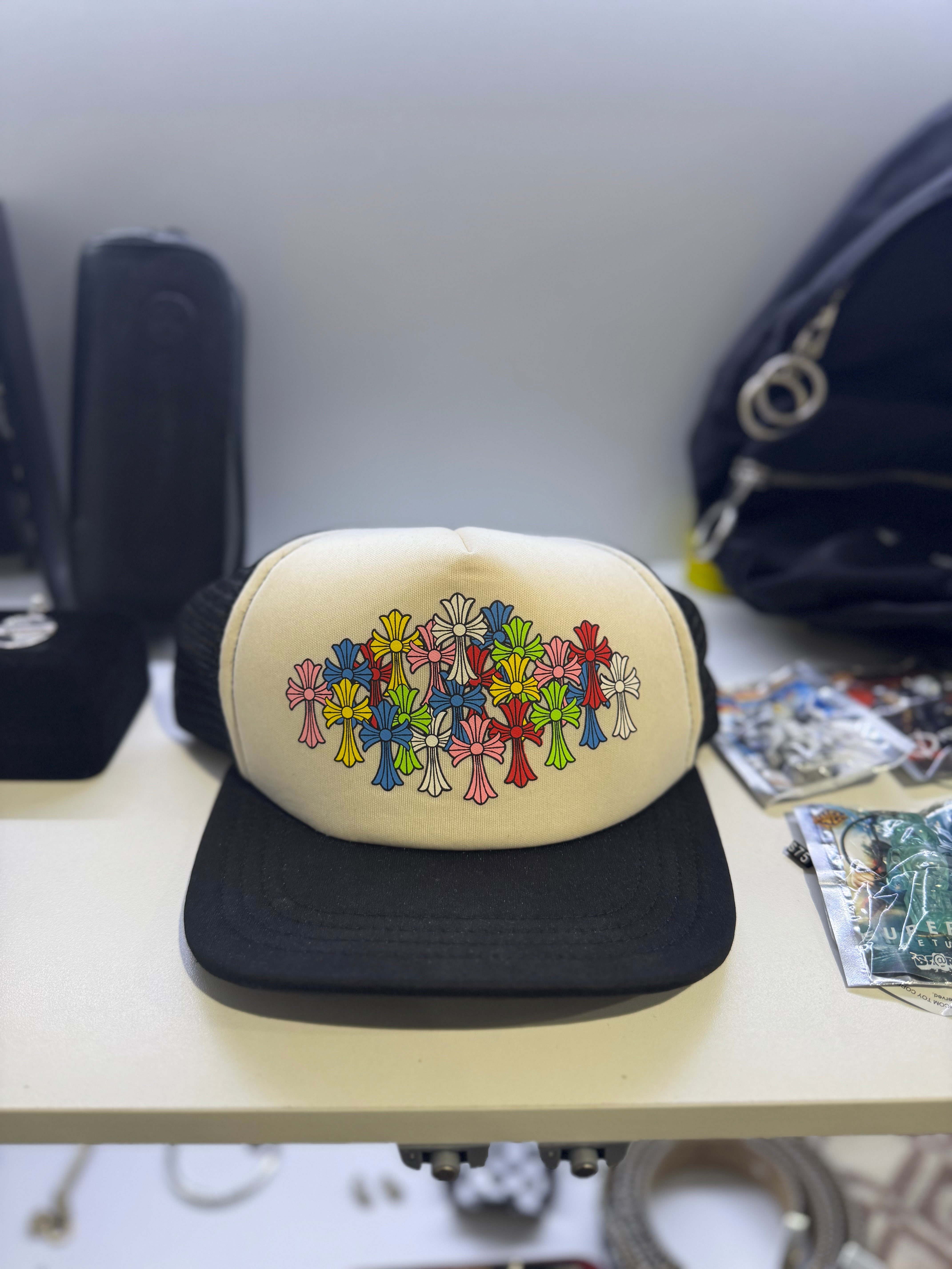 Chrome Hearts Multi Color Cross Trucker Hat -