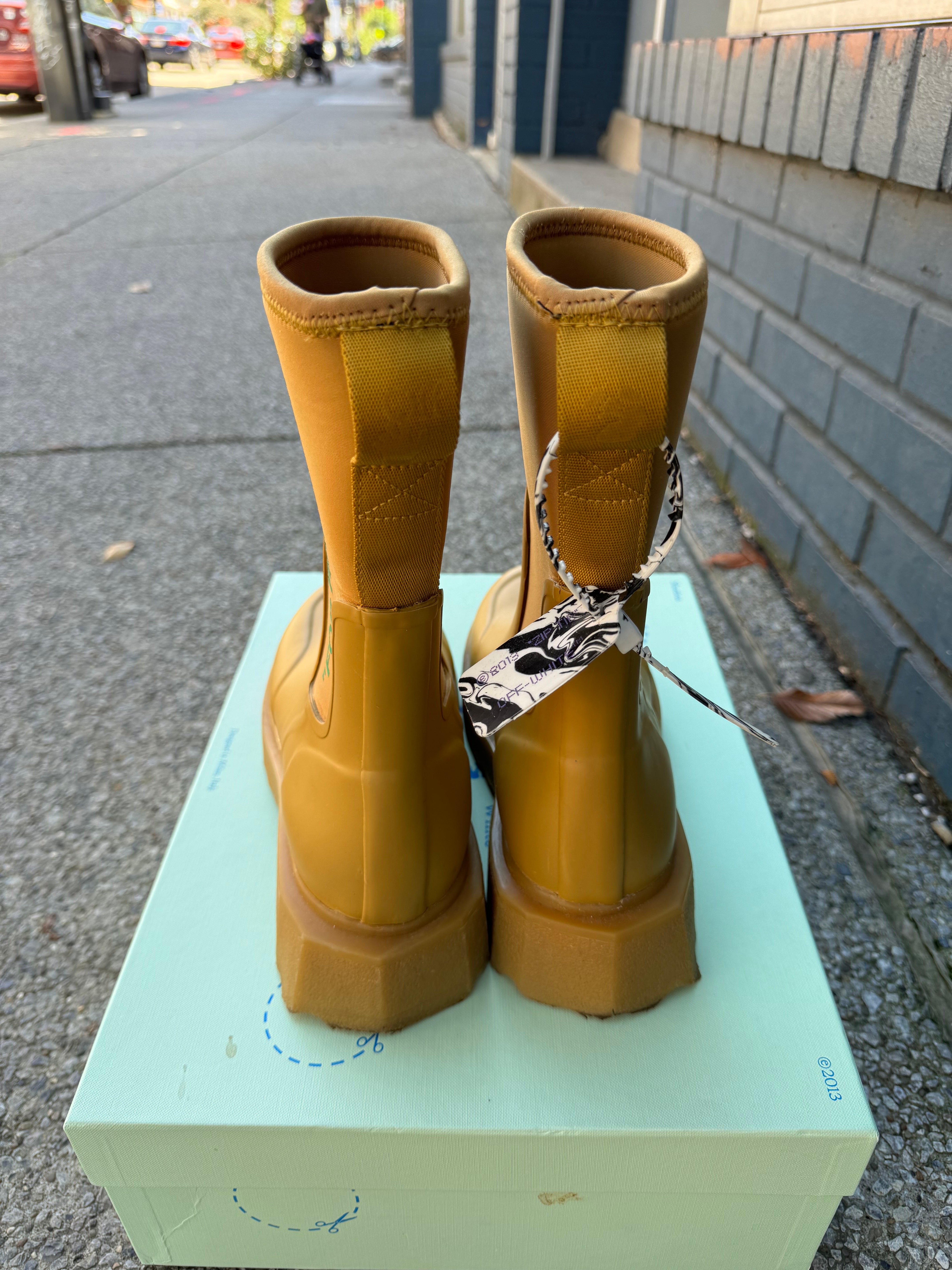 OFF-WHITE “For Rainy Days” Rain Boots - Size 38