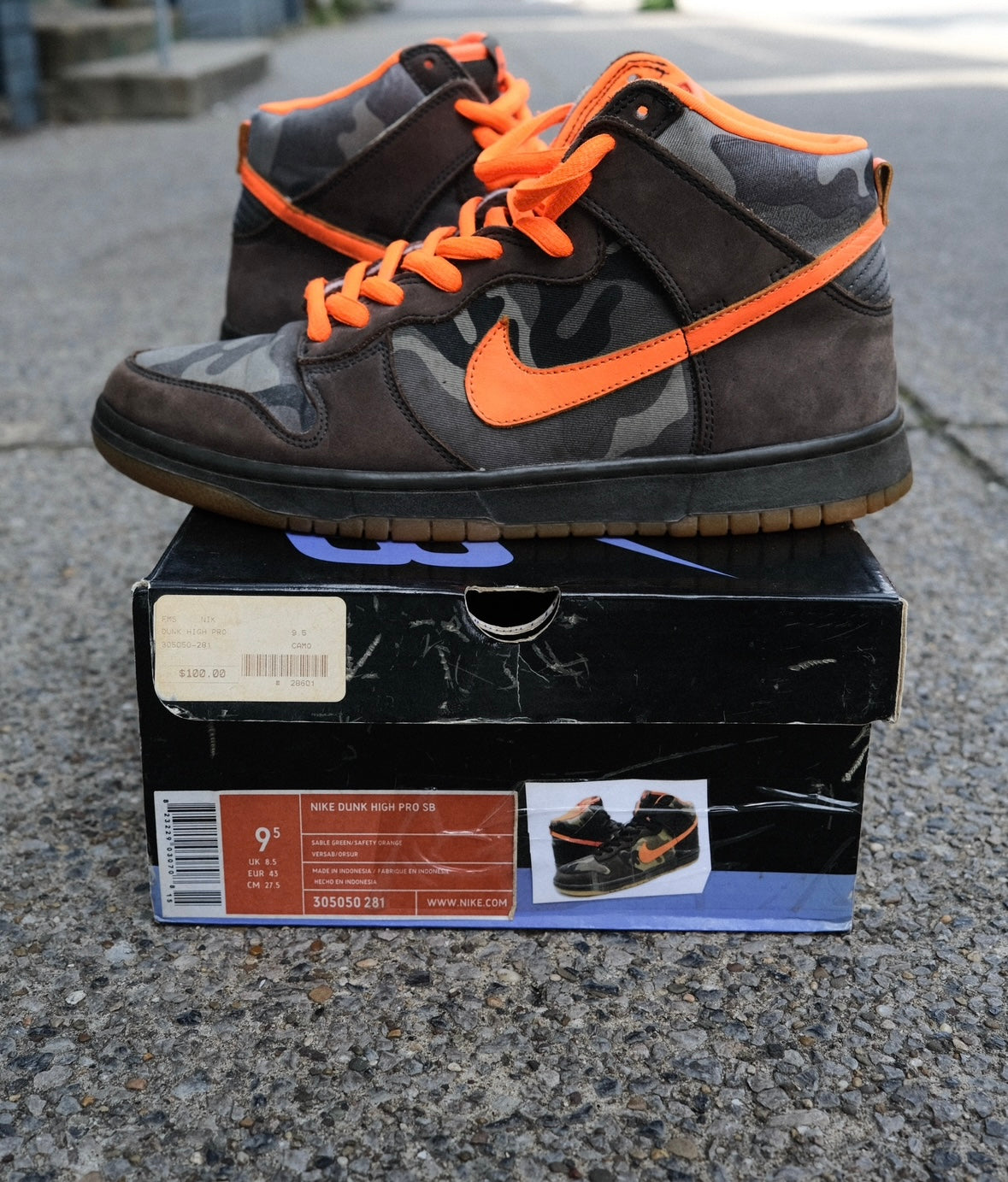 Nike SB Dunk High “Brain Anderson Camo” Size 9.5