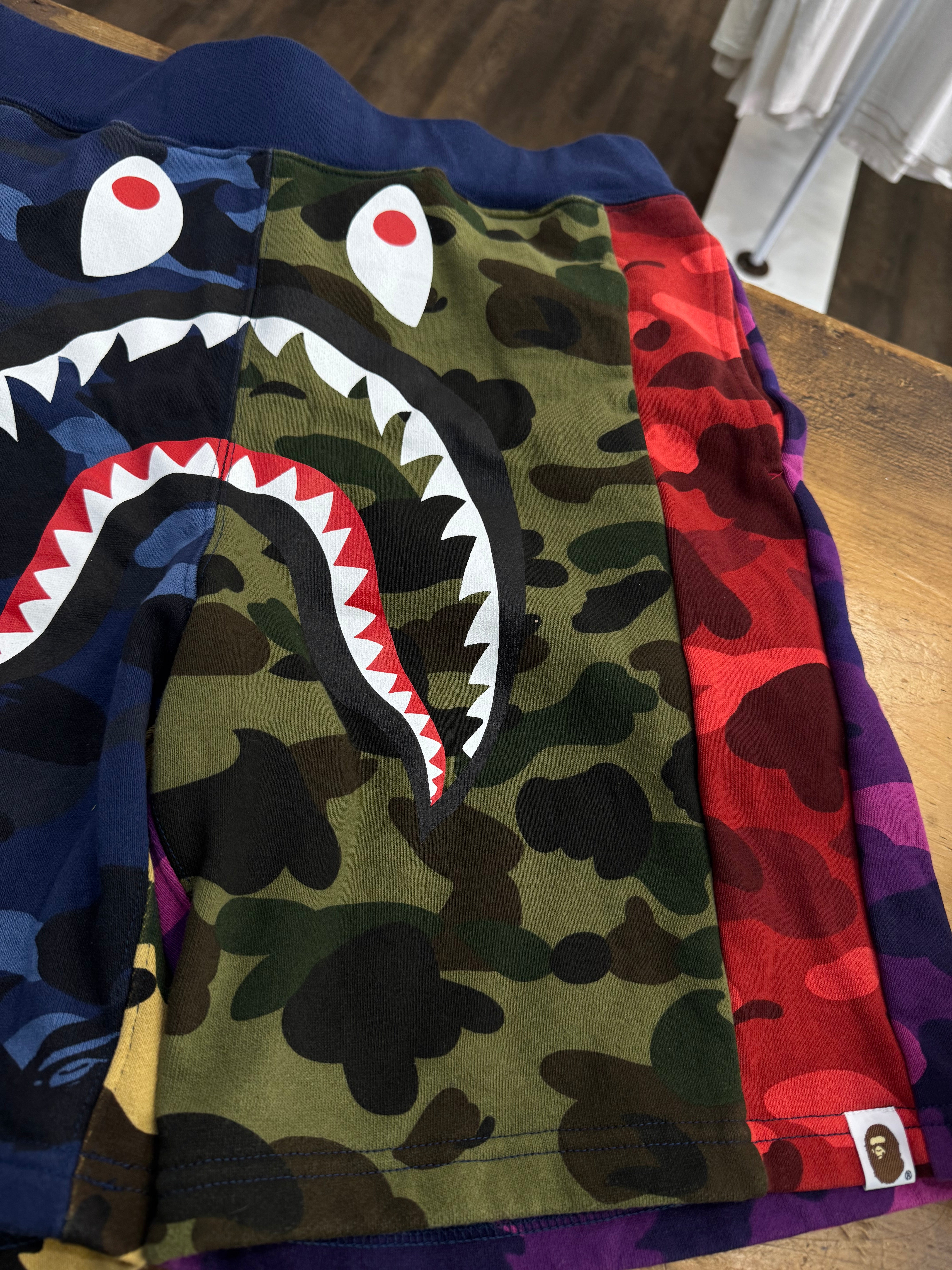 Bape Mix Camo Shark Shorts -