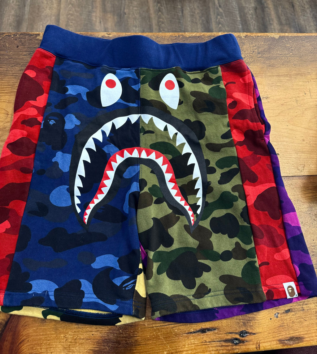 Bape Mix Camo Shark Shorts -