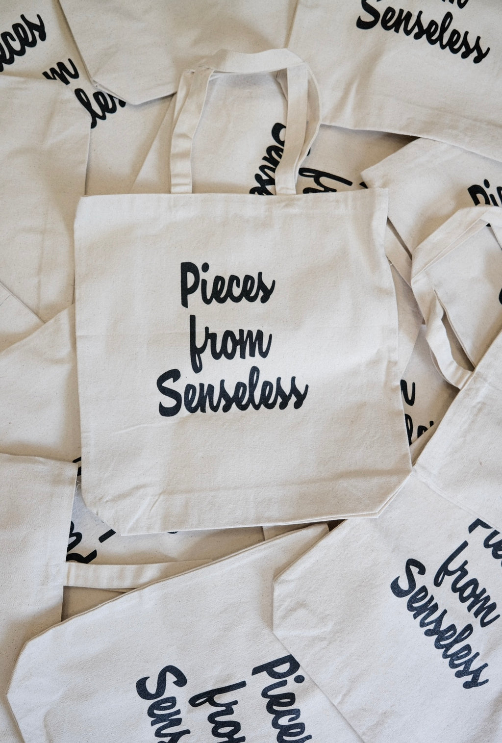 “Pieces From Senseless” Tote Bags -