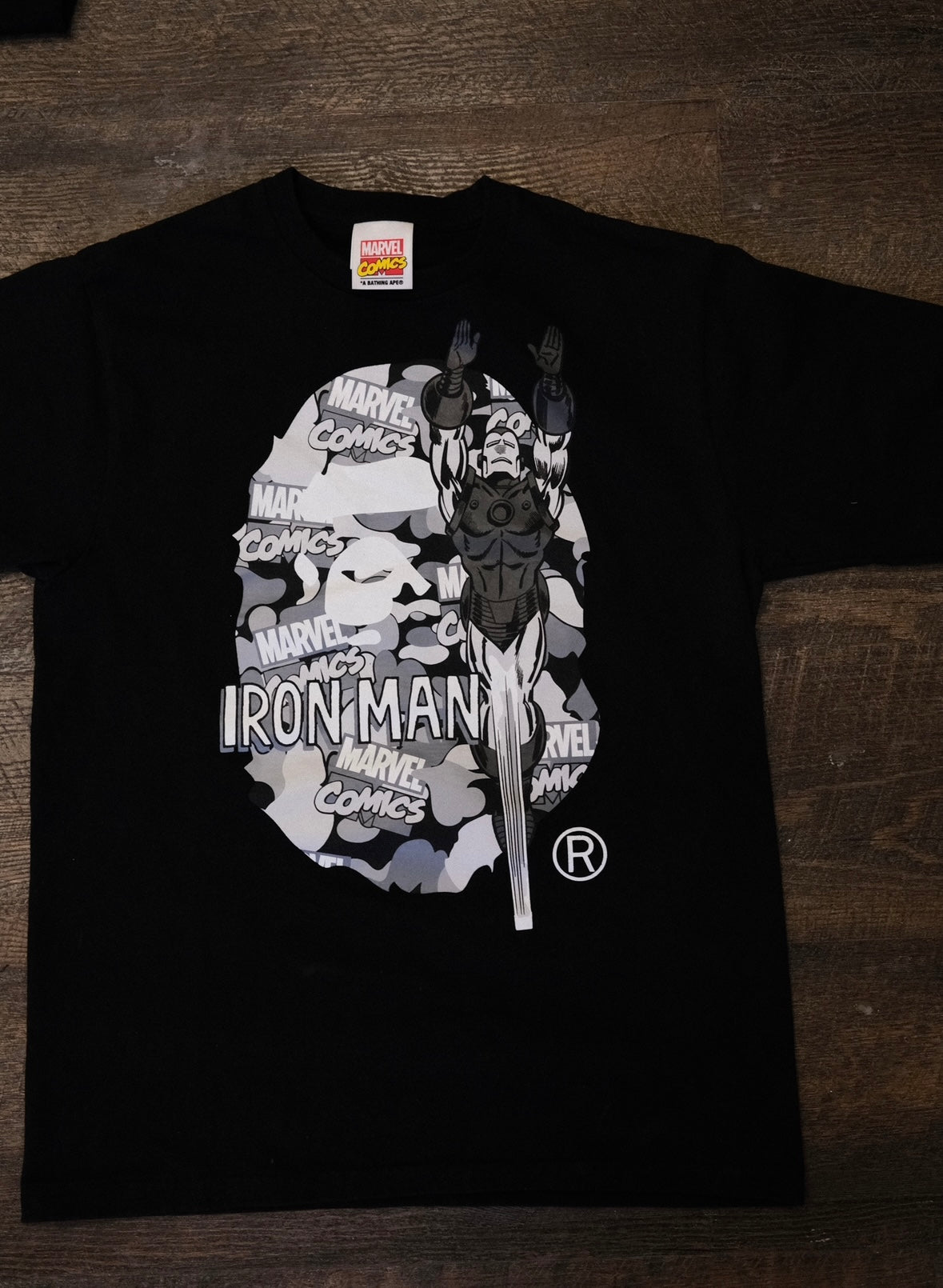 Bape x Marvel Camo Iron Man Tee